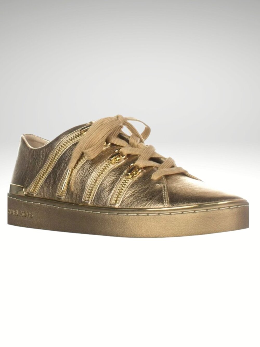Women Michael Kors  golden leather Chelsie sneakers sz 7,5 NWOT